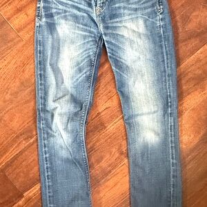 Express Women's Blue Skinny Mid Rise  Jeans